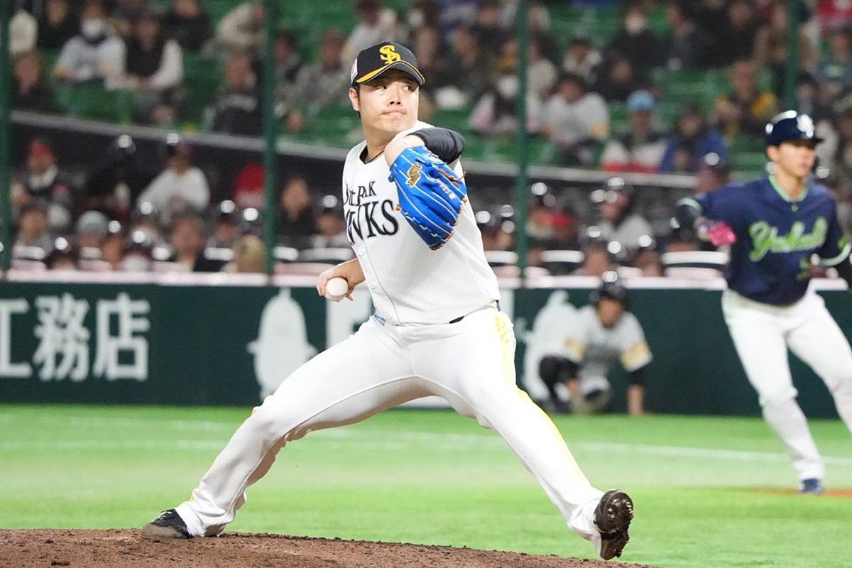 ヤクルト戦に登板した松本裕樹【写真：冨田成美】