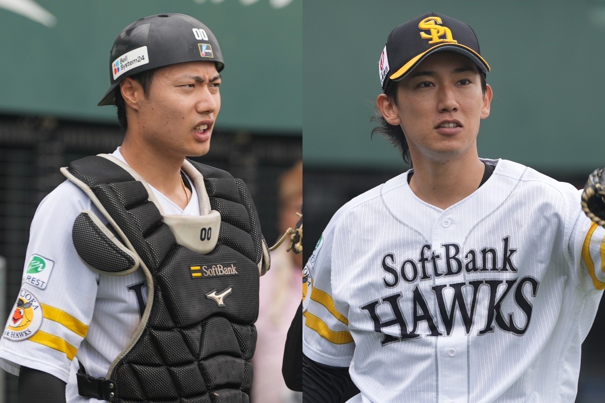 くふうハヤテ戦に出場した渡邉陸（左）と大津亮介【写真：森大樹】