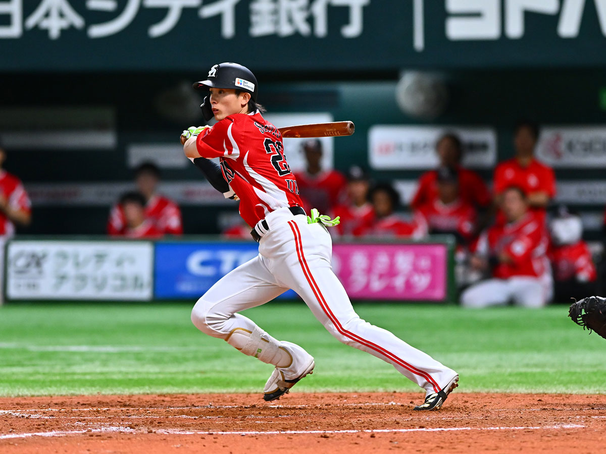 楽天戦に3試合ぶりに出場した周東佑京【写真：古川剛伊】