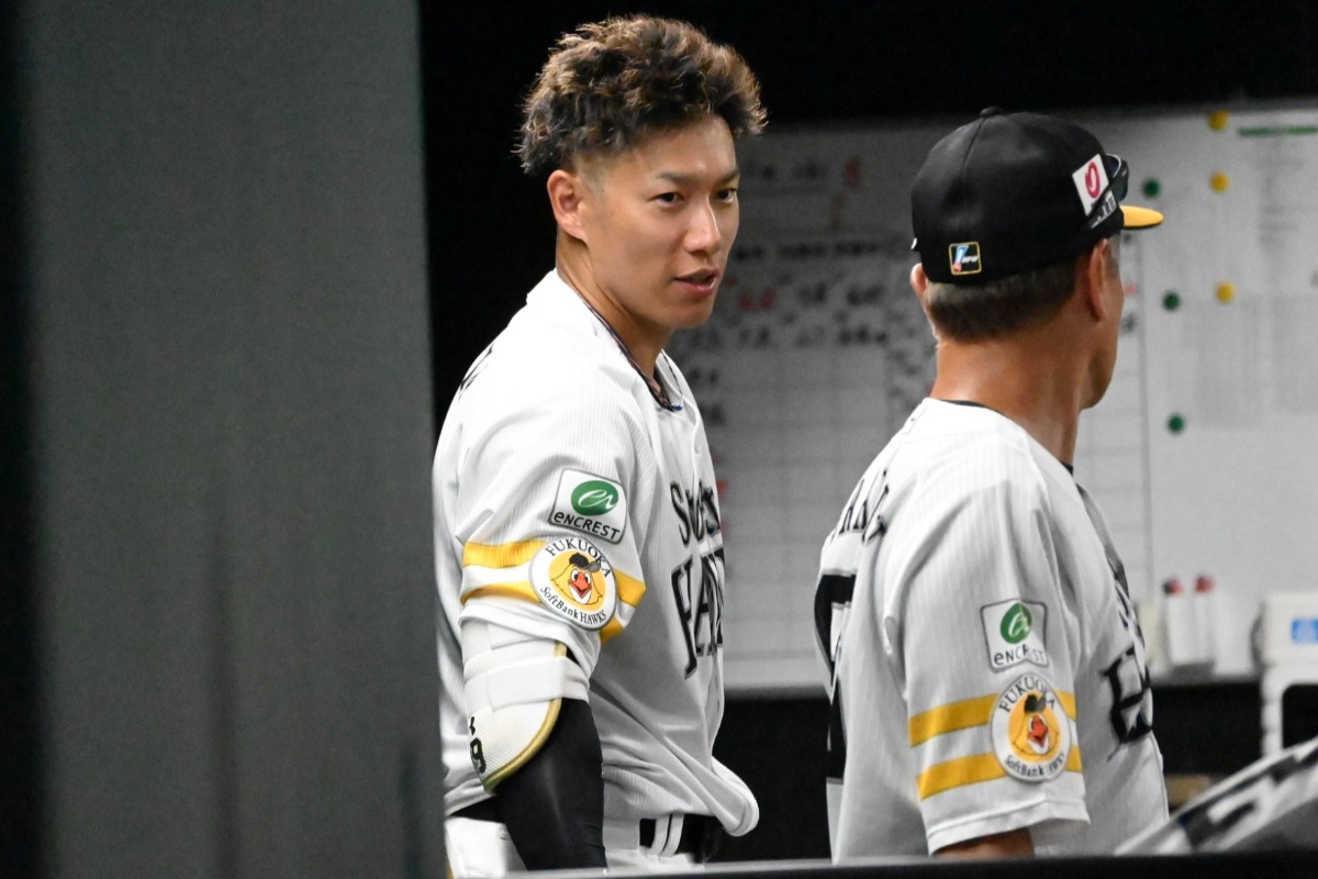 実戦復帰した柳田悠岐【写真：長濱幸治】