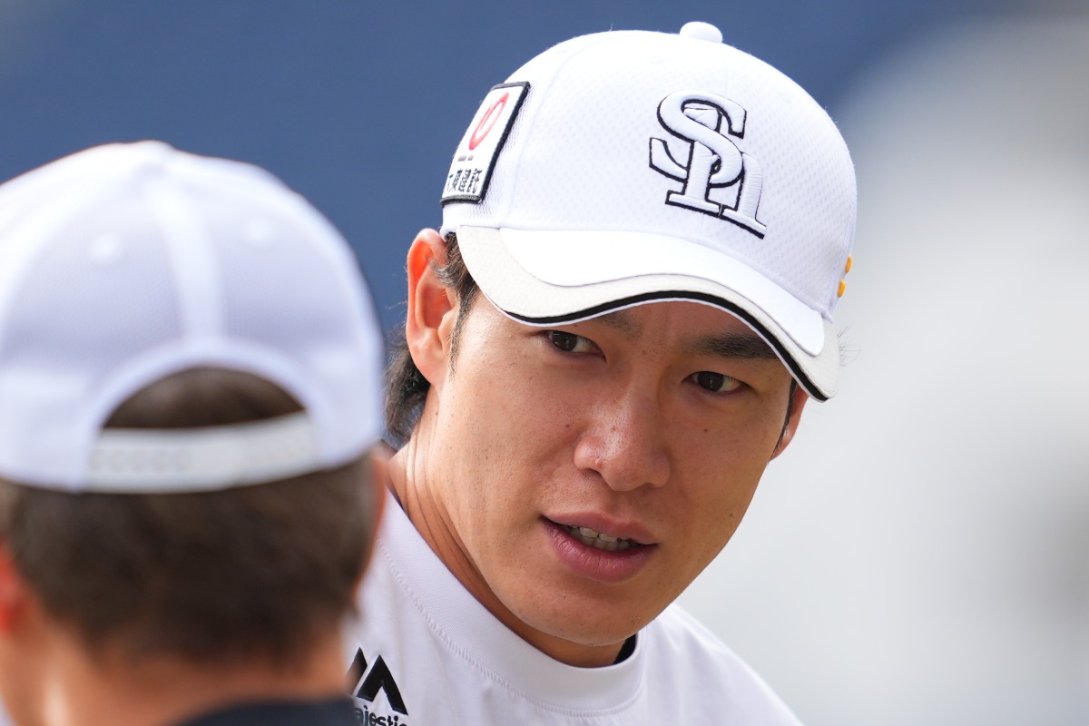 柳田悠岐【写真：イワモトアキト】