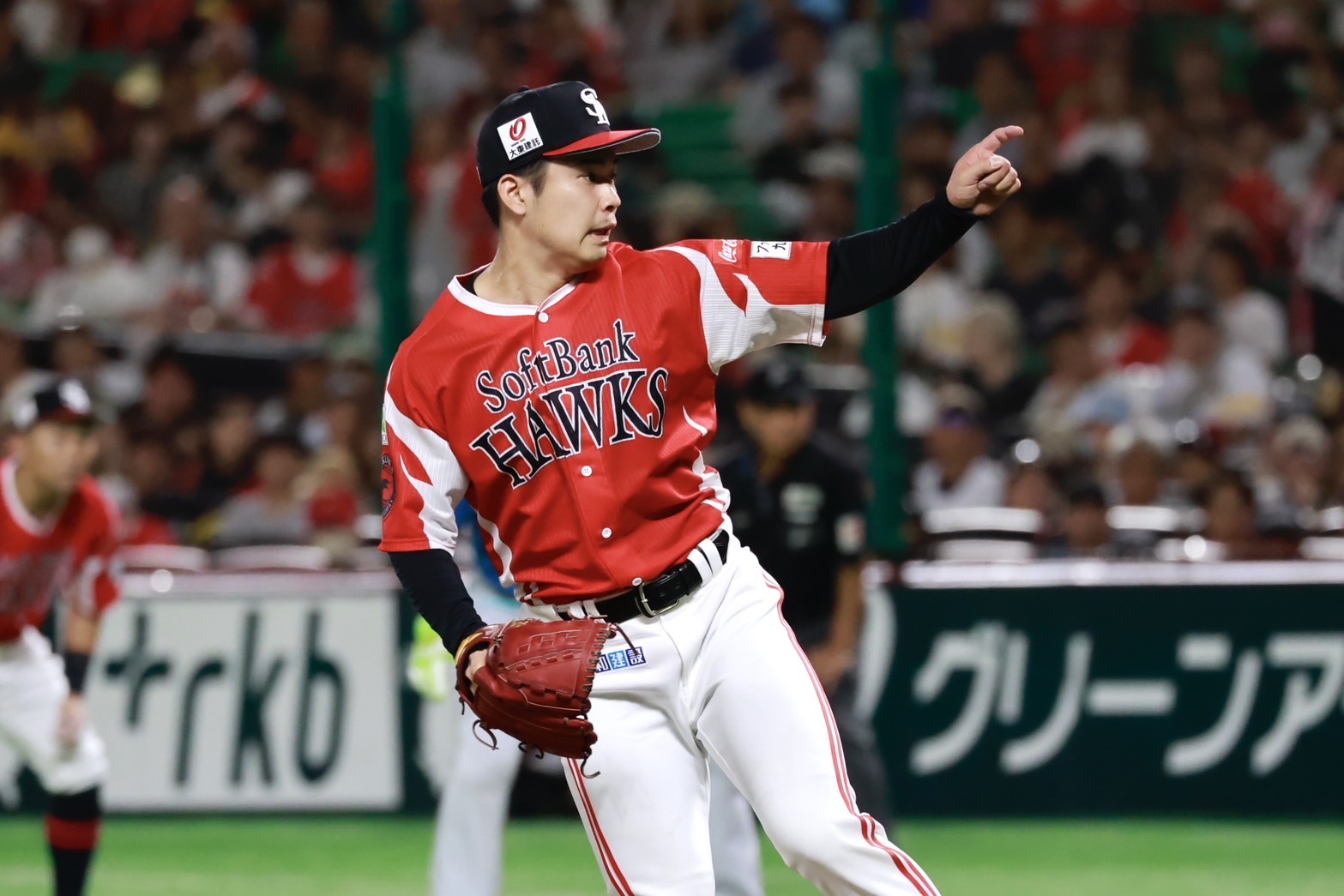 日本ハム戦でリリーフ登板した松本晴【写真：小池義弘】