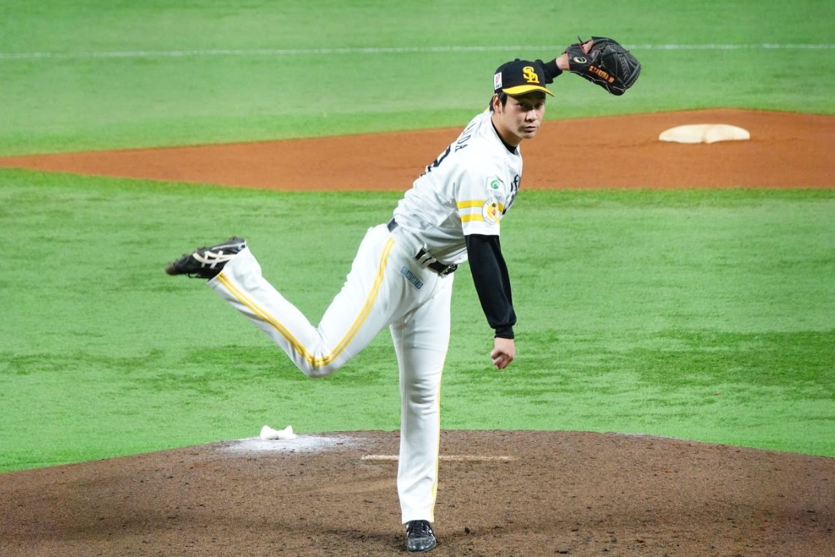 2024年3月5日、ヤクルトとのオープン戦。これが最後の1軍登板となった【写真：竹村岳】