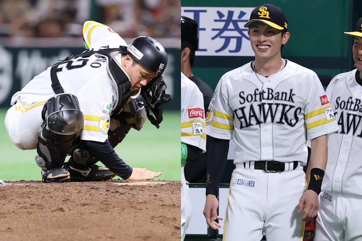 海野隆司（左）、周東佑京【写真：加治屋友輝】