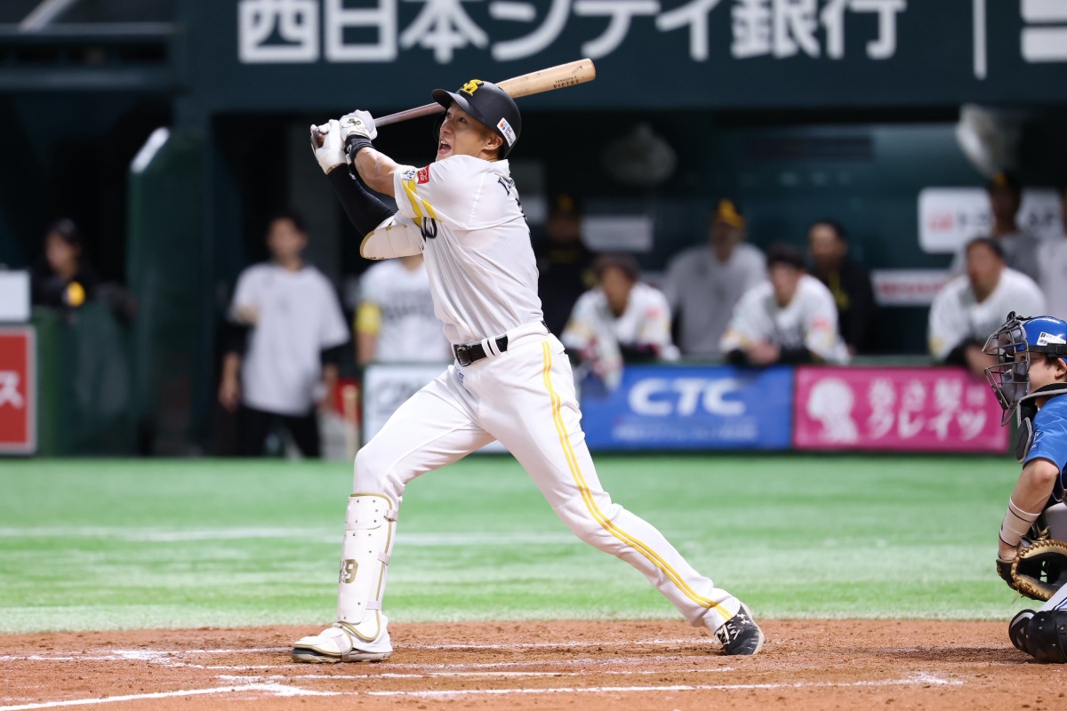決勝3ランを放った柳田悠岐【写真：加治屋友輝】