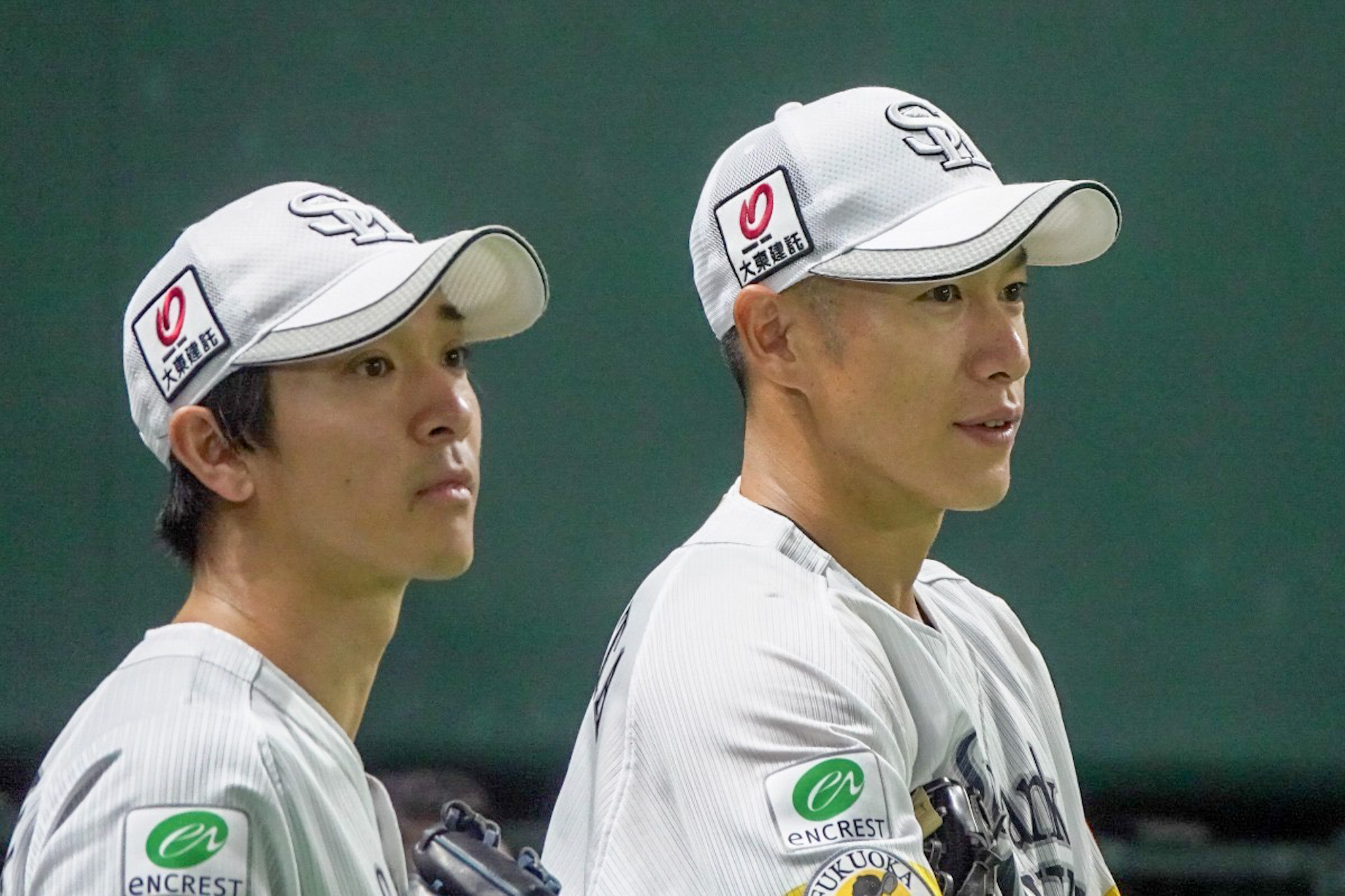 柳町達（左）と柳田悠岐【写真：竹村岳】