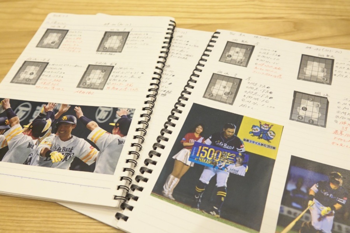 中村晃の1年間を追いかけたノート【写真：竹村岳】