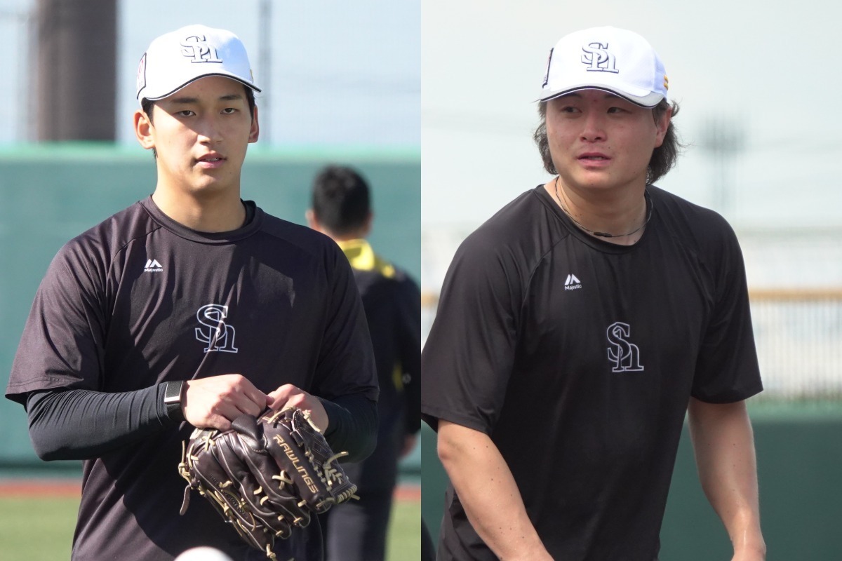 前田悠伍（左）と前田純【写真：竹村岳】