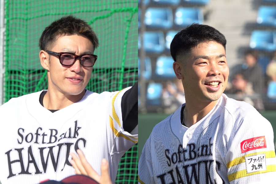 柳田悠岐と近藤健介【写真：竹村岳】