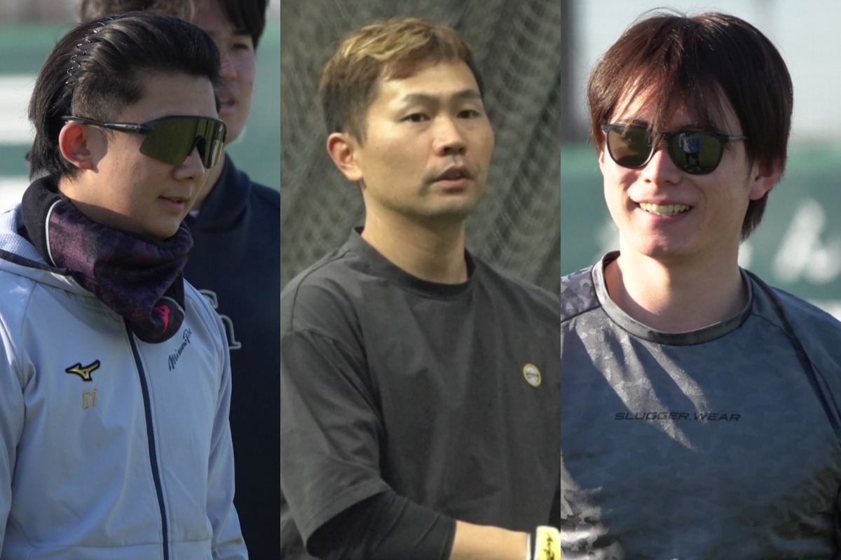 石見颯真、中村晃、川口冬弥（左から）【写真：竹村岳】