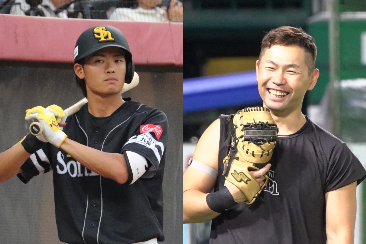 佐藤航太（左）と中村晃【写真：飯田航平、竹村岳】