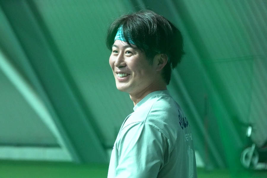 タマスタ筑後で自主トレした川村友斗【写真：竹村岳】