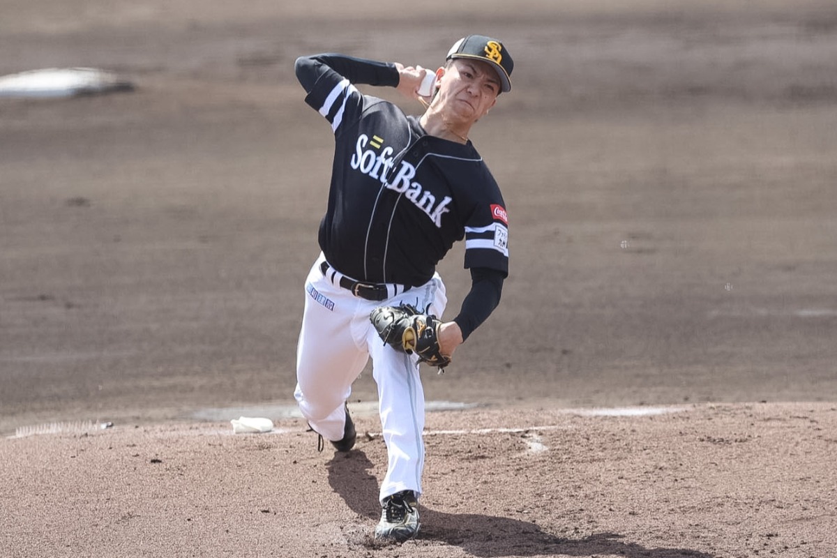 ファーム・リーグ開幕戦で好投する藤原大翔【写真：栗木一考】