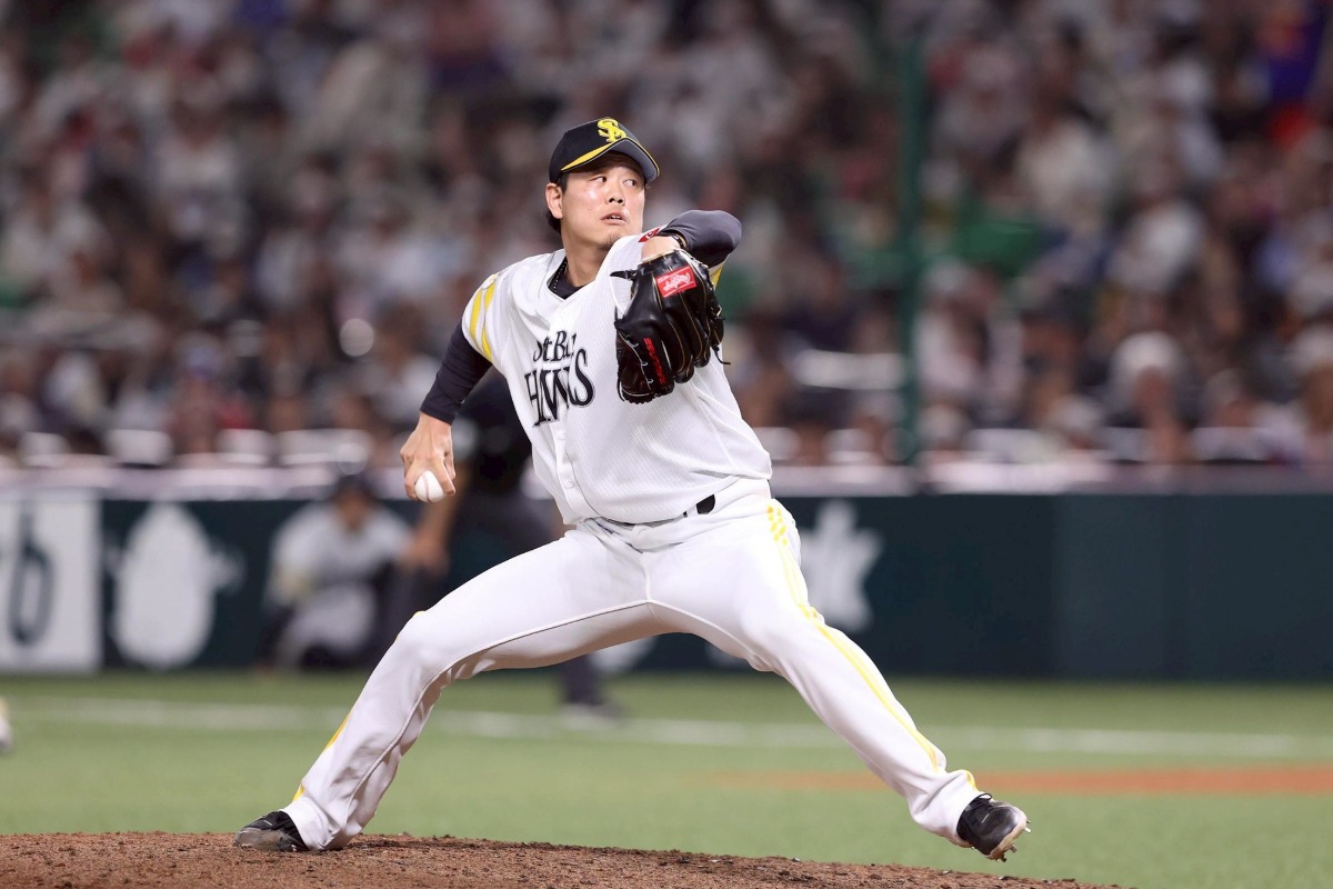 日本ハム戦に登板した上茶谷大河【写真：栗木一考】