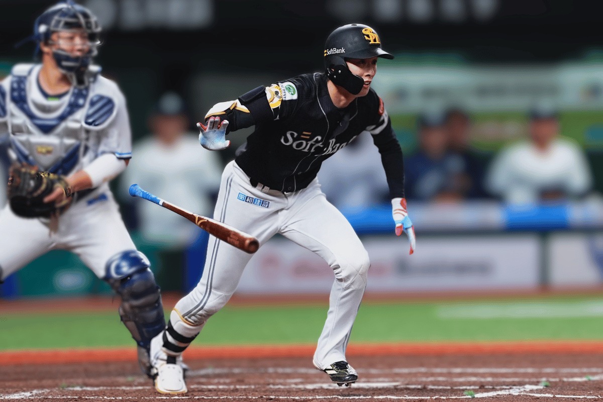 23日の西武戦で内野安打を放った周東佑京【写真：小林靖】