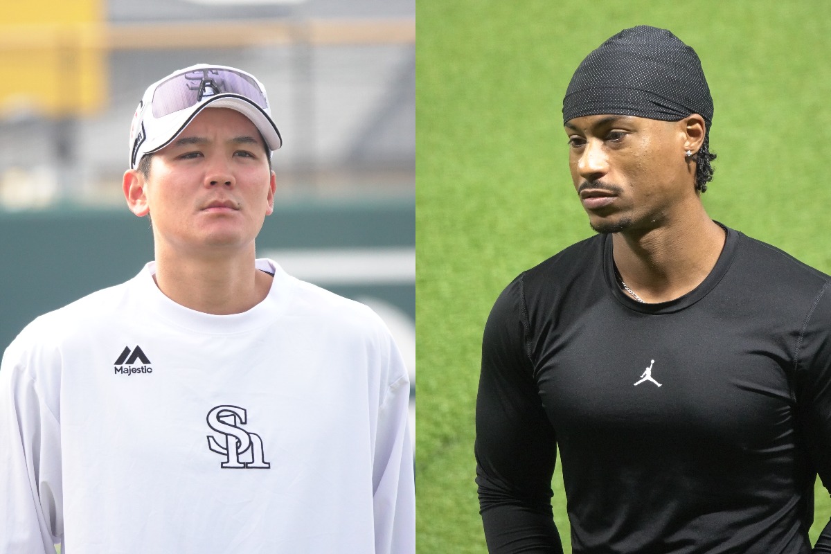 緒方理貢とジーター・ダウンズ【写真：竹村岳】