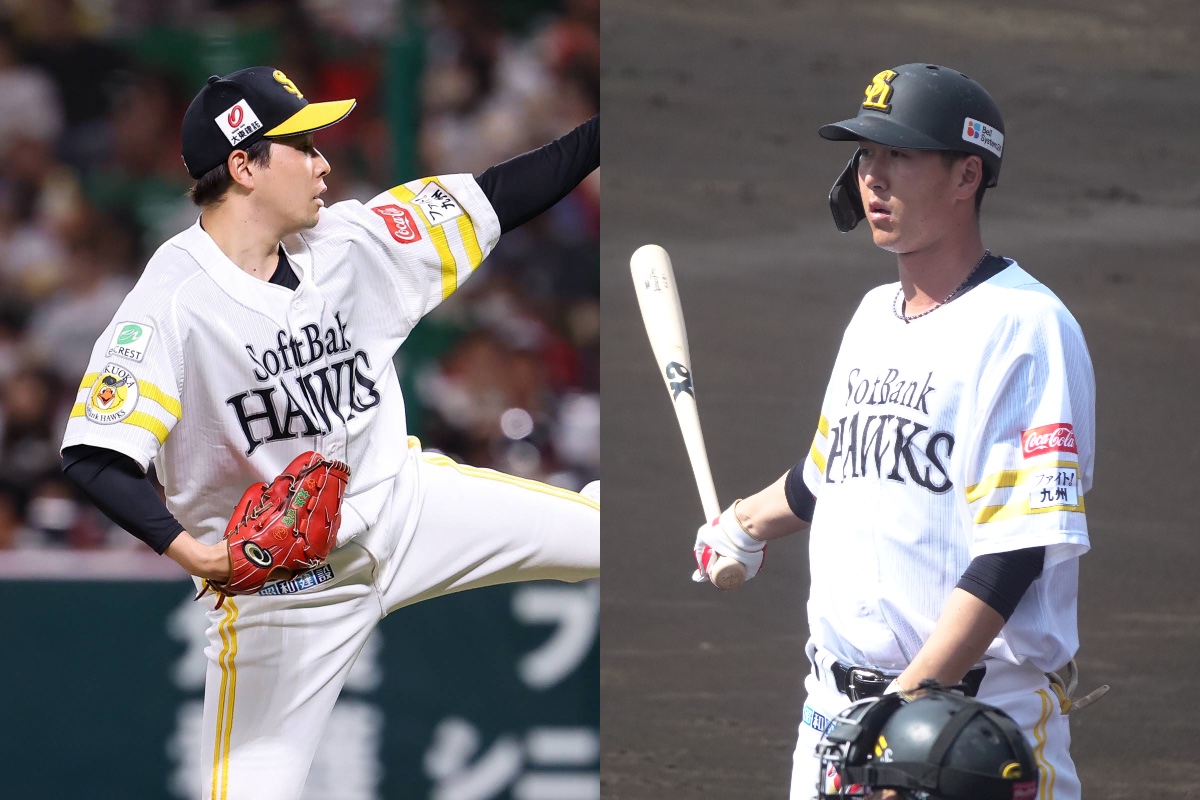 大江竜聖（左）と秋広優人【写真：加治屋友輝、竹村岳】