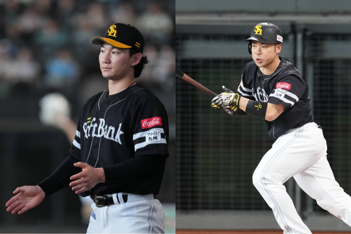 正木智也（左）と近藤健介【写真：井上学】