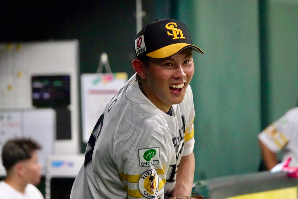 3軍戦で笑顔を見せる宇野真仁朗【写真：竹村岳】