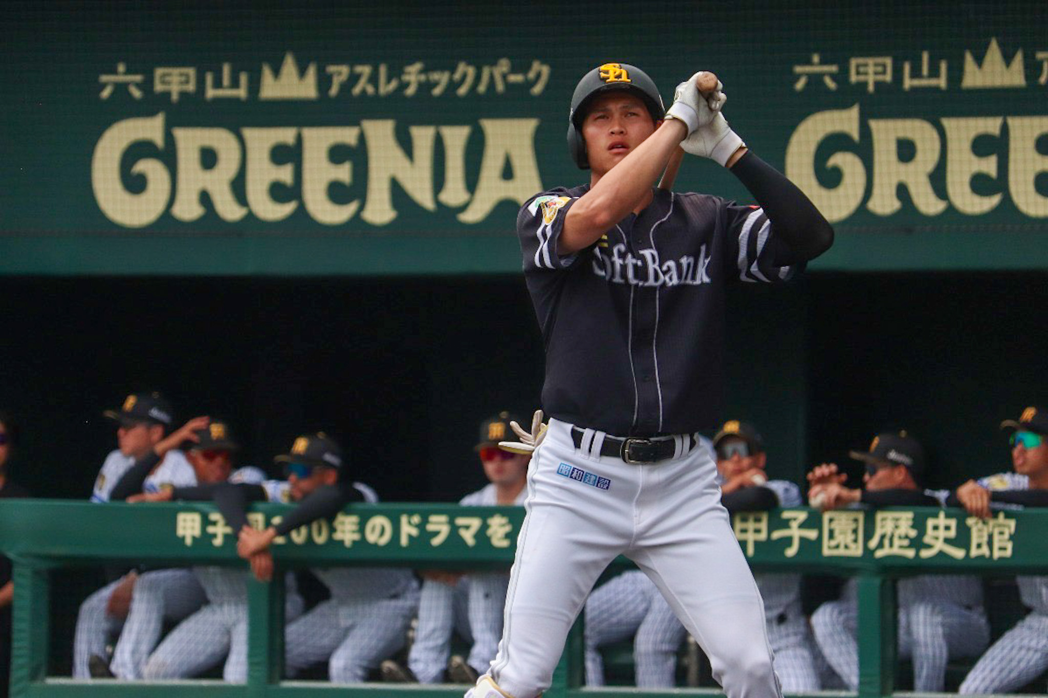 6月3日の阪神戦（SGL）で打席に立つ笹川吉康【写真：飯田航平】