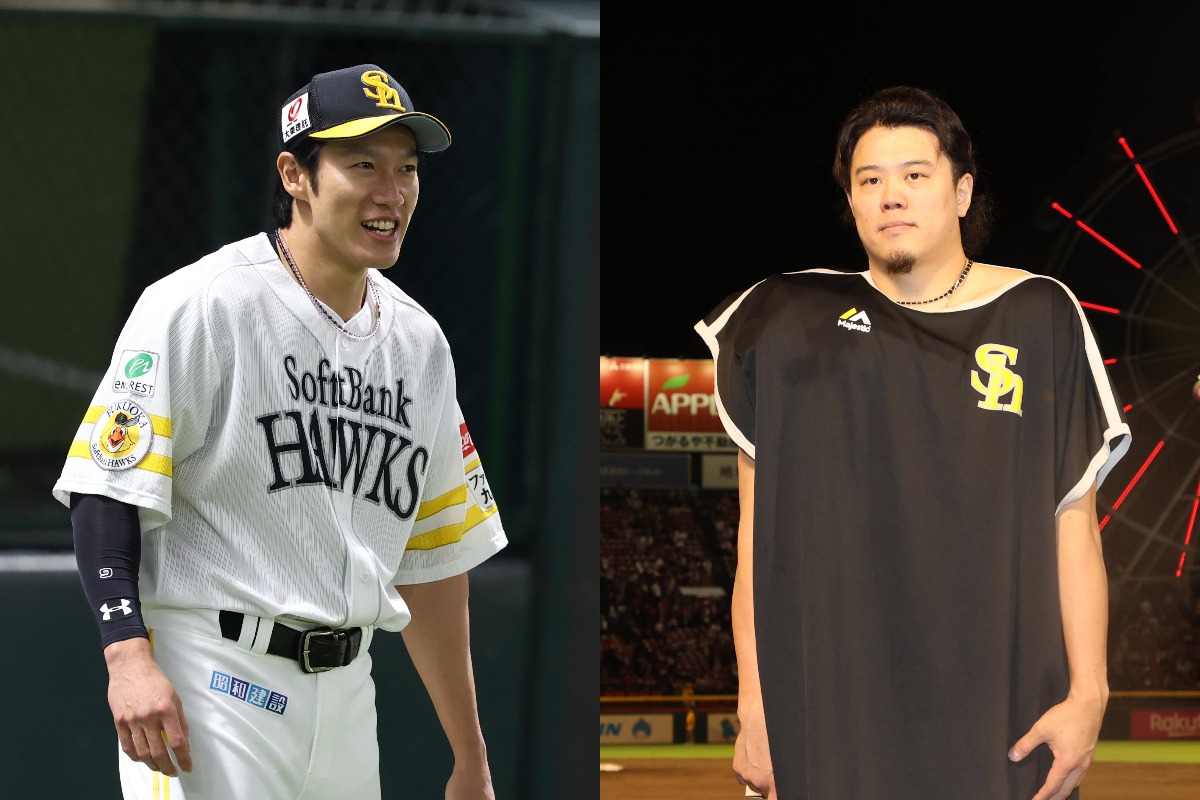 柳田悠岐と上茶谷大河【写真：栗木一考】