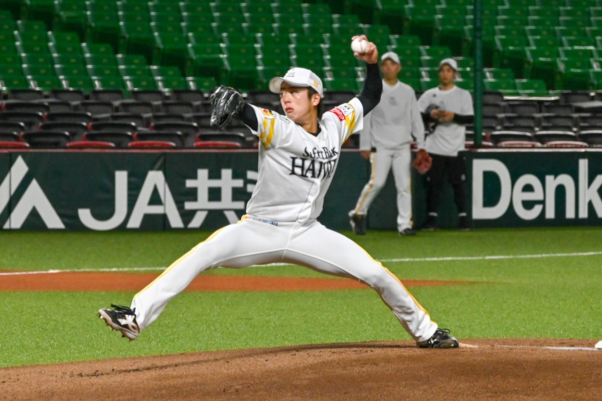 ライブBPに登板した長水啓眞【写真：長濱幸治】