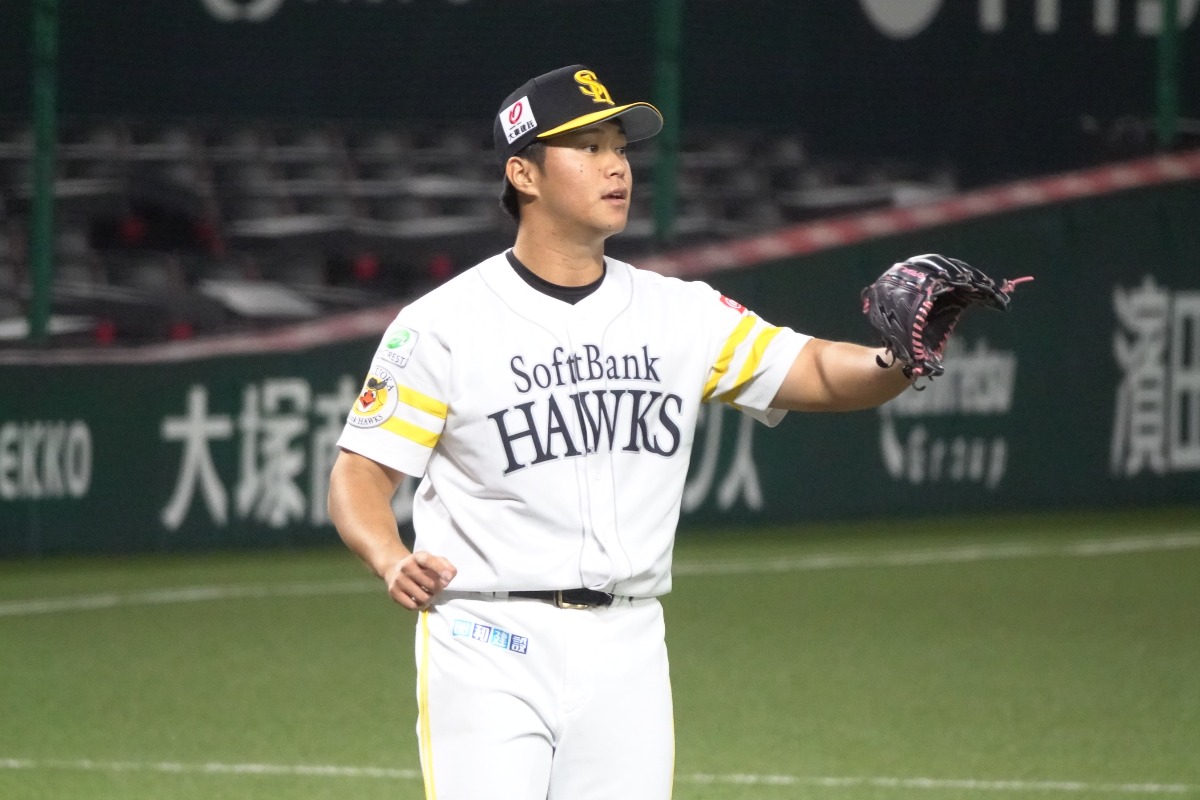 みずほPayPayドームでの3軍戦に登板する澤柳亮太郎【写真：竹村岳】